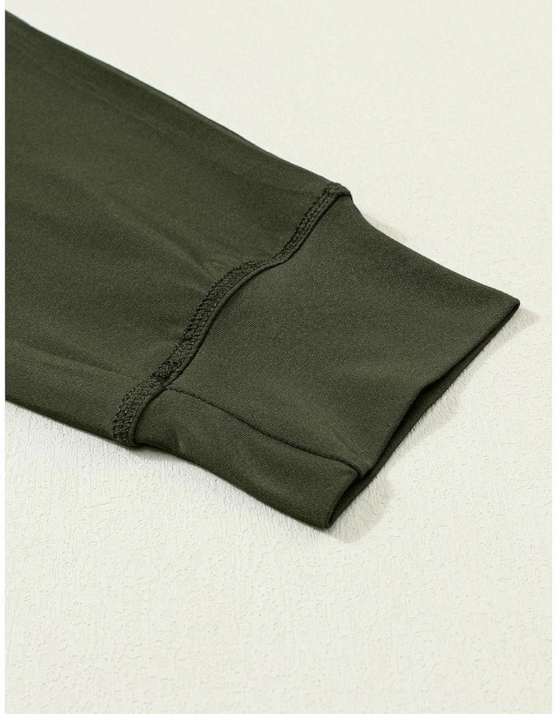 Moss Green Drawstring Waist Pocketed Joggers