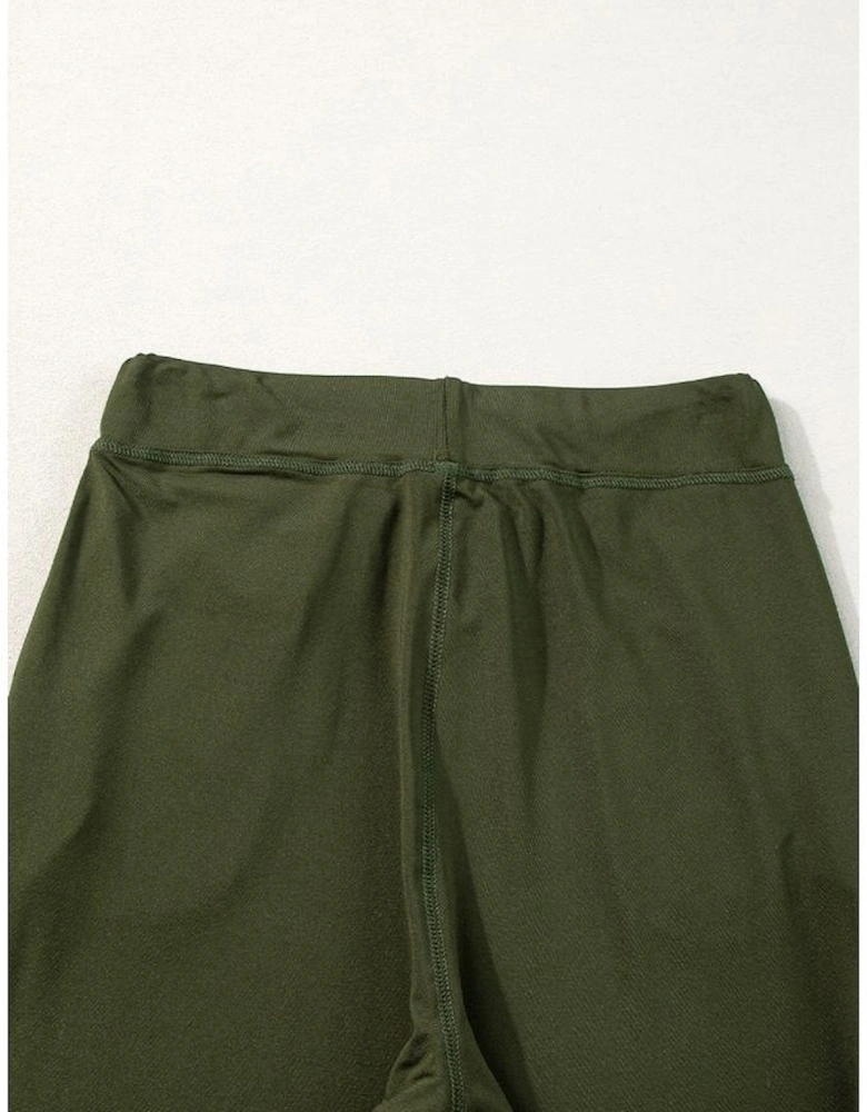 Moss Green Drawstring Waist Pocketed Joggers
