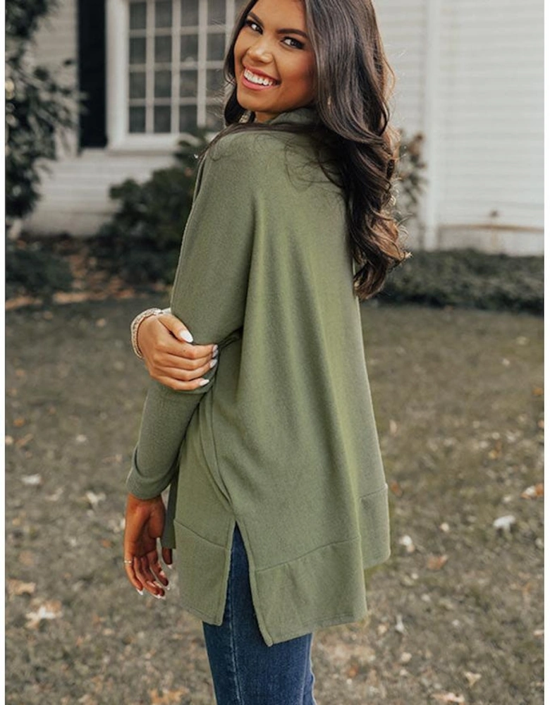 Jungle Green Cowl Neck Shift Tunic Top