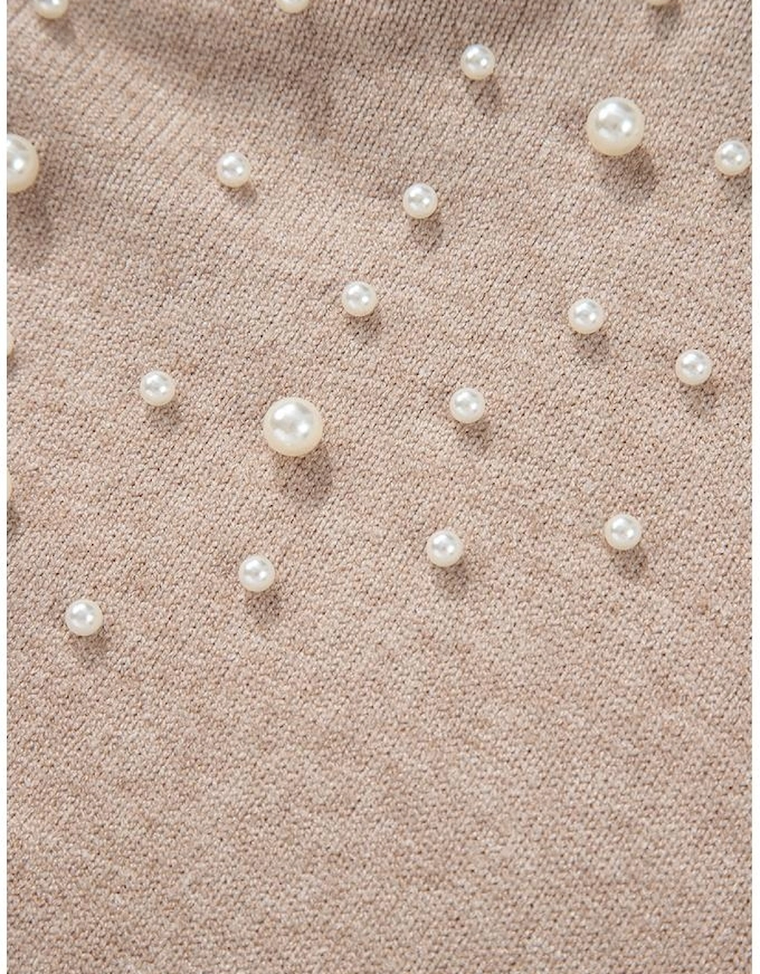 Smoke Gray Pearled Drop Shoulder Plus Size Sweater