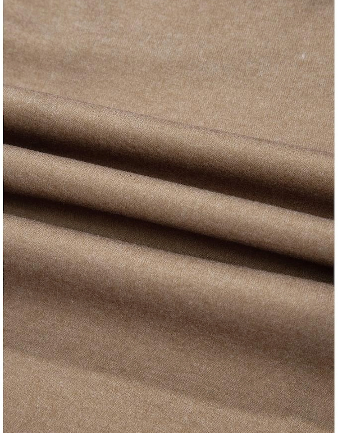 Khaki Checkerboard Striped Patchwork Lantern Sleeve Pocketed Blouse