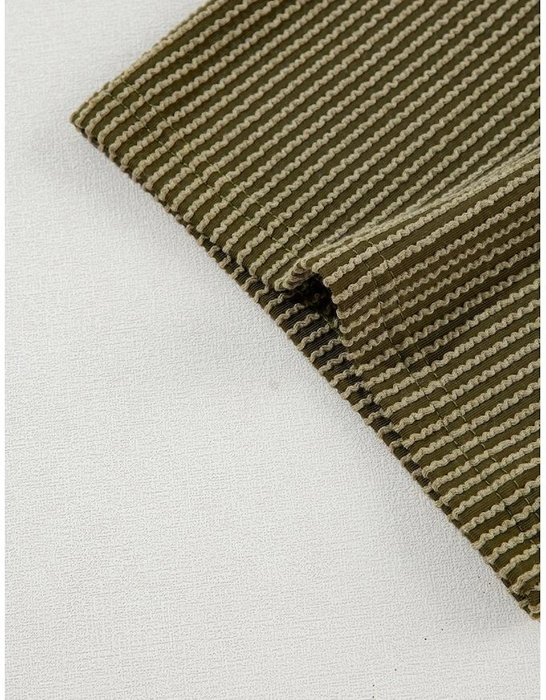 Jungle Green Ribbed Textured Knit Loose Fit Tee and Shorts Set