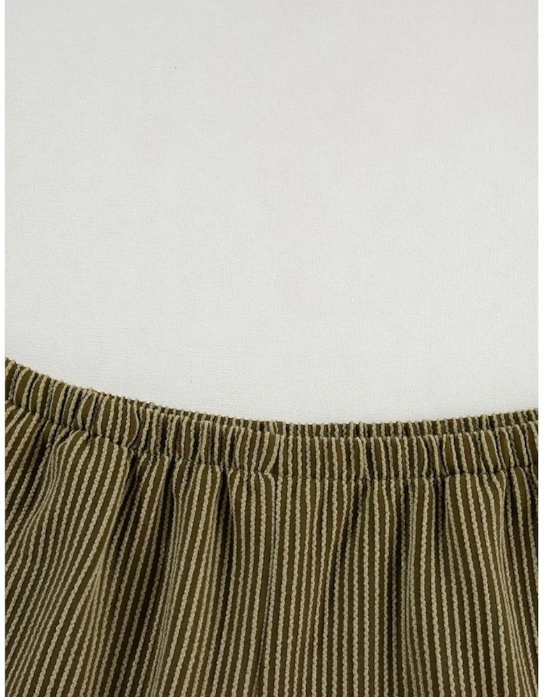 Jungle Green Ribbed Textured Knit Loose Fit Tee and Shorts Set