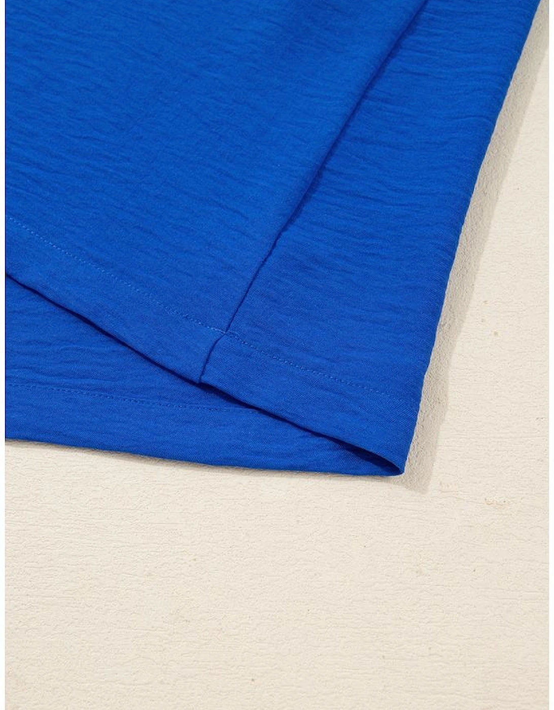 Sky Blue Frilled V Neck Bracelet Sleeve Shift Mini Dress