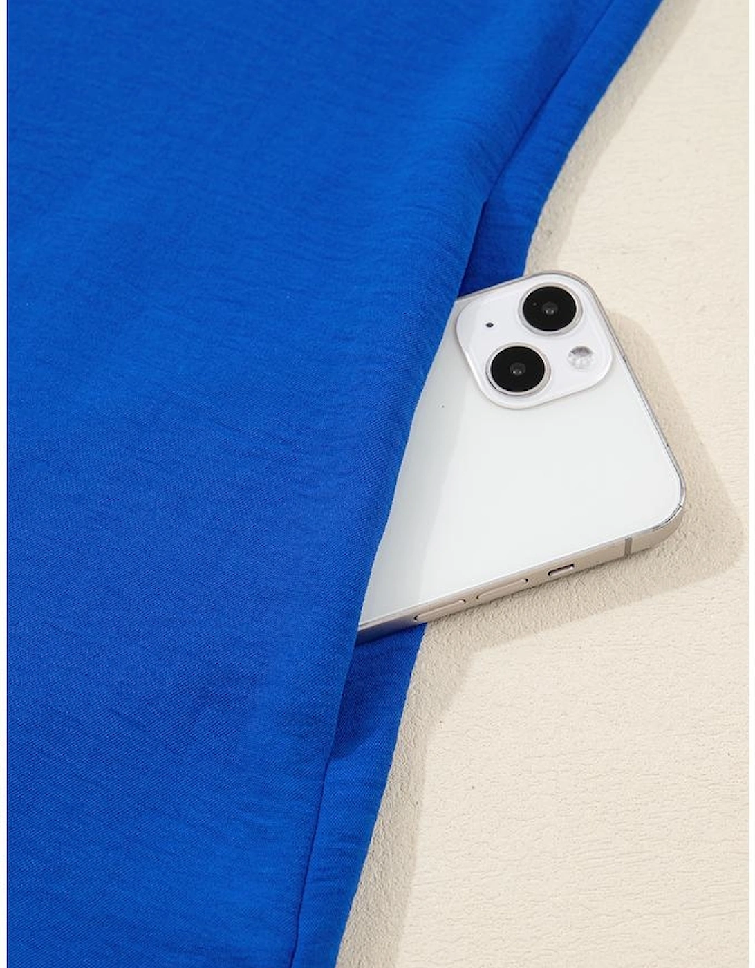 Sky Blue Frilled V Neck Bracelet Sleeve Shift Mini Dress