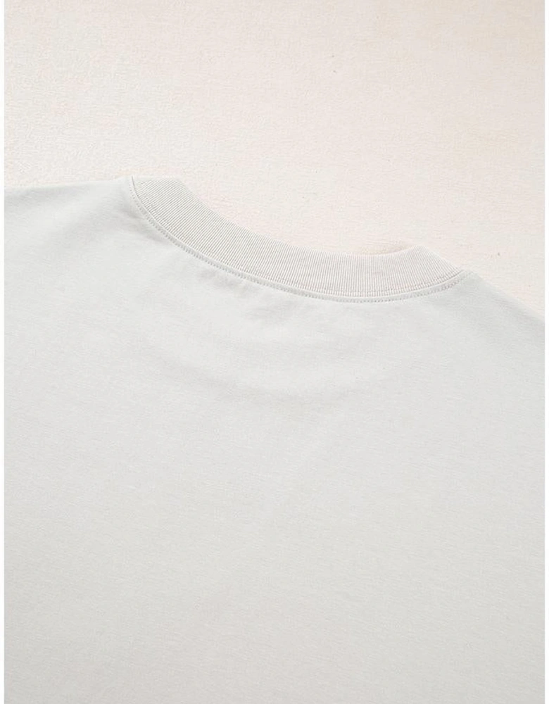 Casual Oversize Big Bow Printed Drop Shoulder Tunic Casual Tee