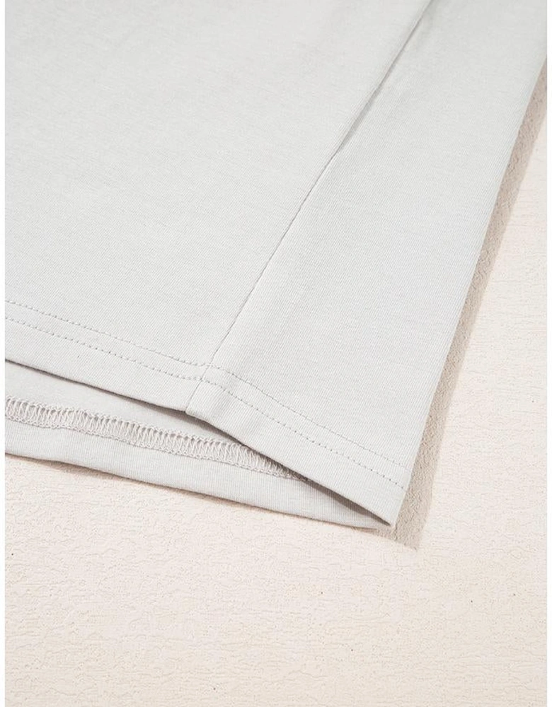 Casual Oversize Big Bow Printed Drop Shoulder Tunic Casual Tee