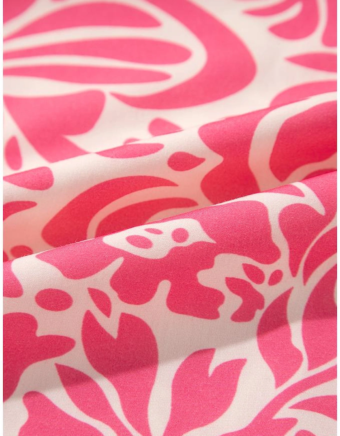 Pink Plus Size Floral Print Frilled Neck Puff Sleeve Top