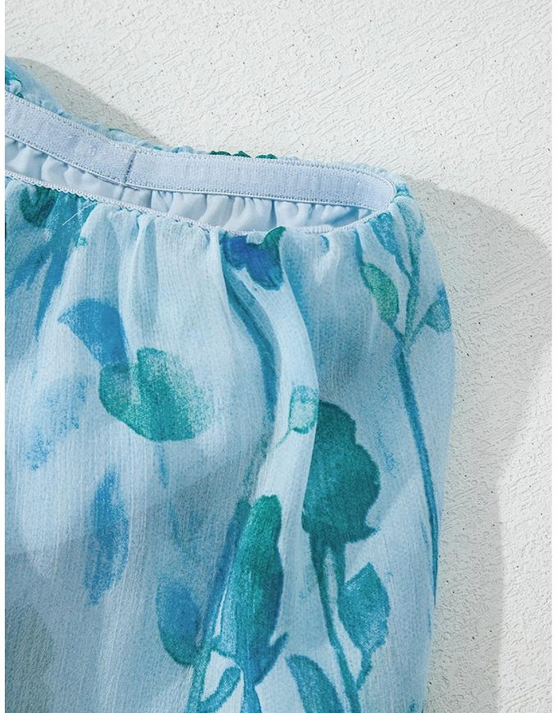 Green Floral Print Ruffled Side Slit Tube Top Maxi Dress