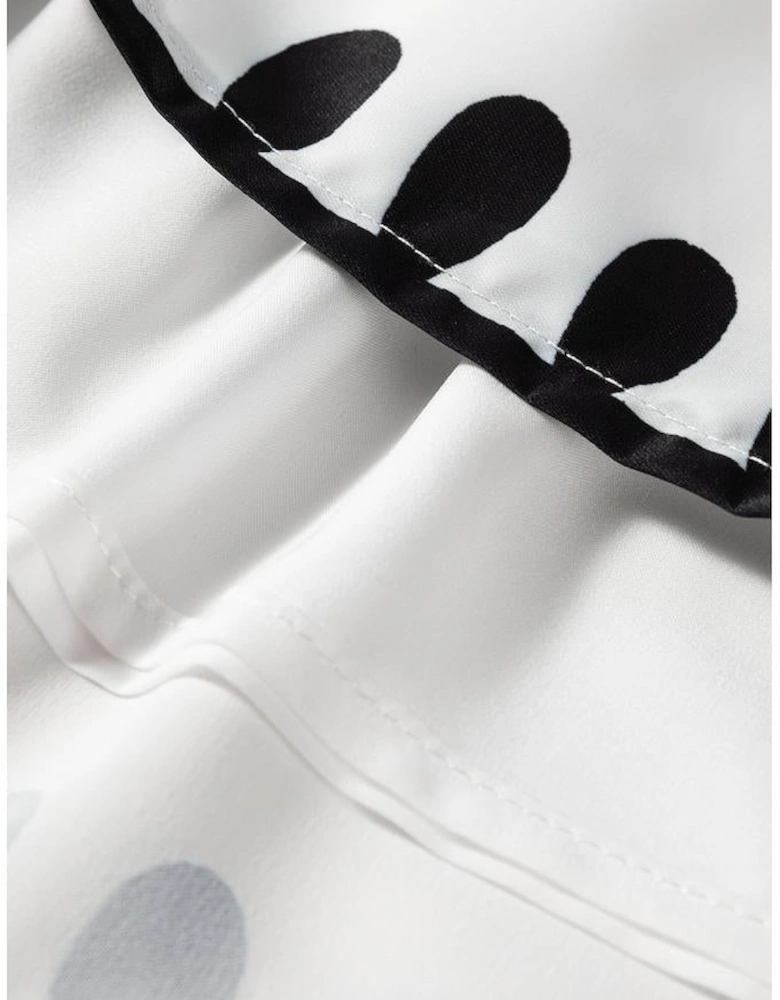 Black Tribal Geometric Print Belted High Waist Casual Shorts