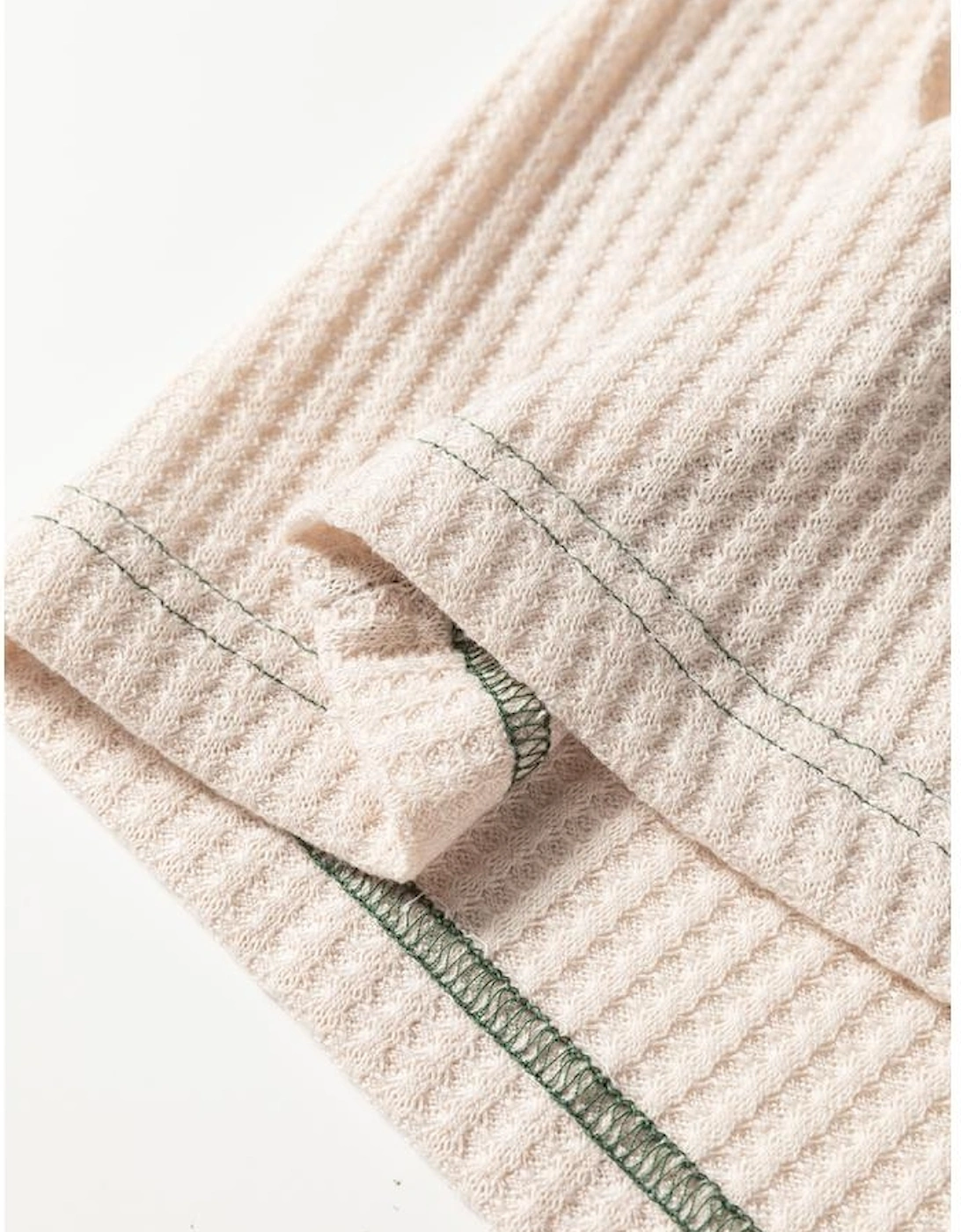 Mist Green Waffle Color Block Raglan Sleeve Top