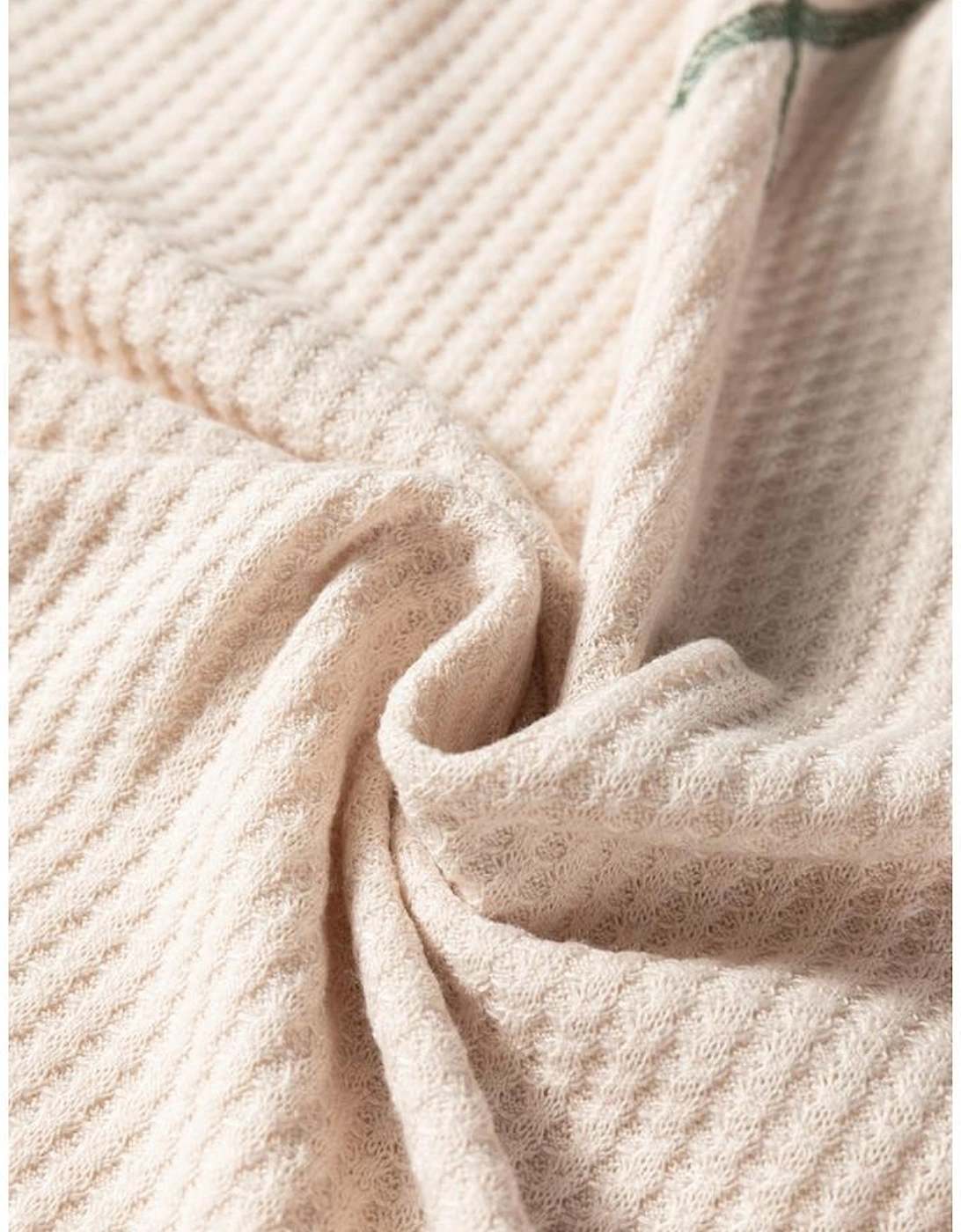 Mist Green Waffle Color Block Raglan Sleeve Top