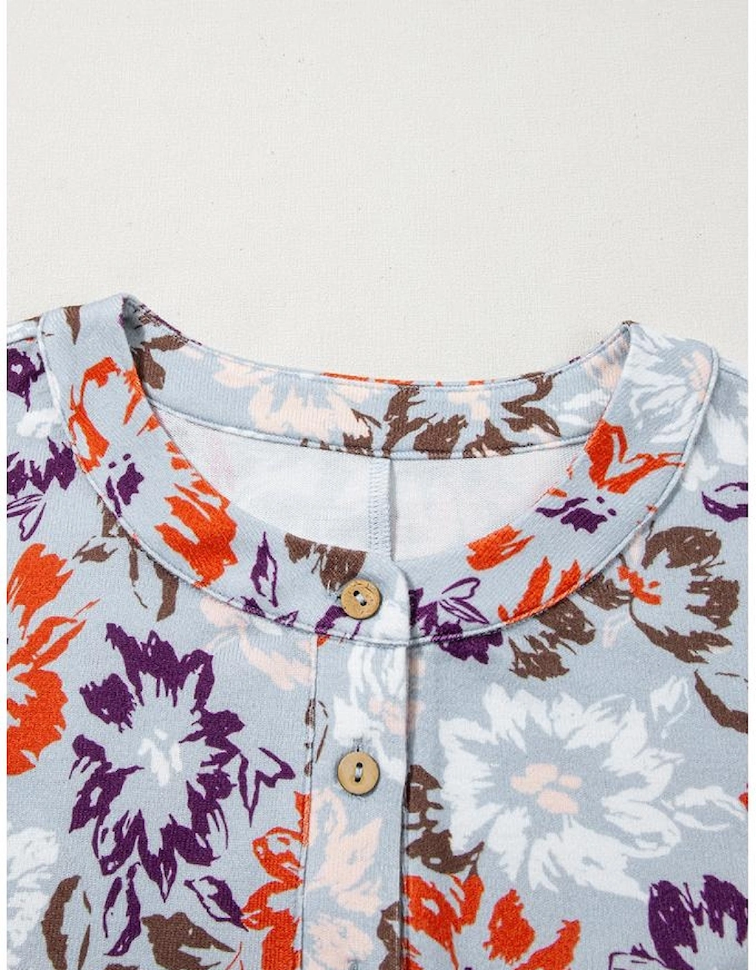 Sky Blue Floral Sleeveless Buttoned Pocketed Wide Leg Jumpsuit