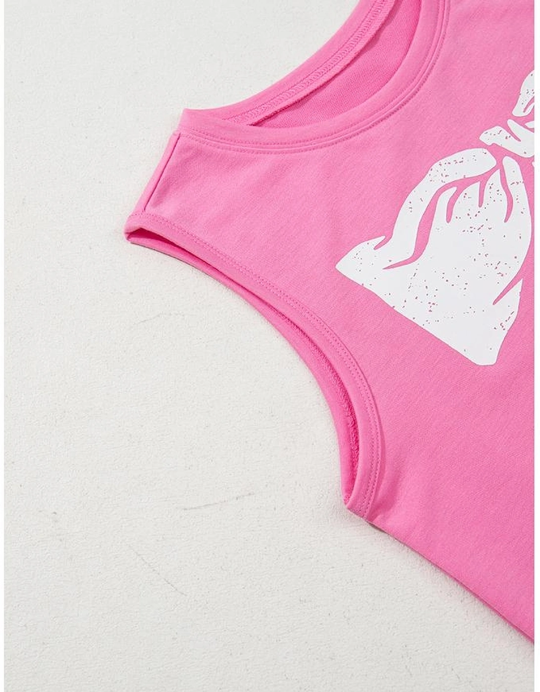 Sachet Pink Bow Print Boxy Fit Tank Top