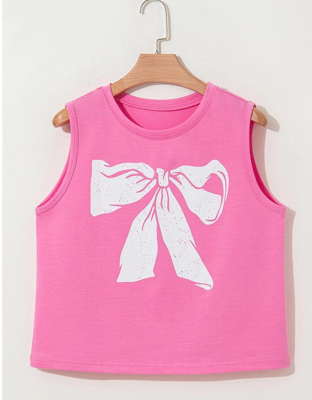 Sachet Pink Bow Print Boxy Fit Tank Top