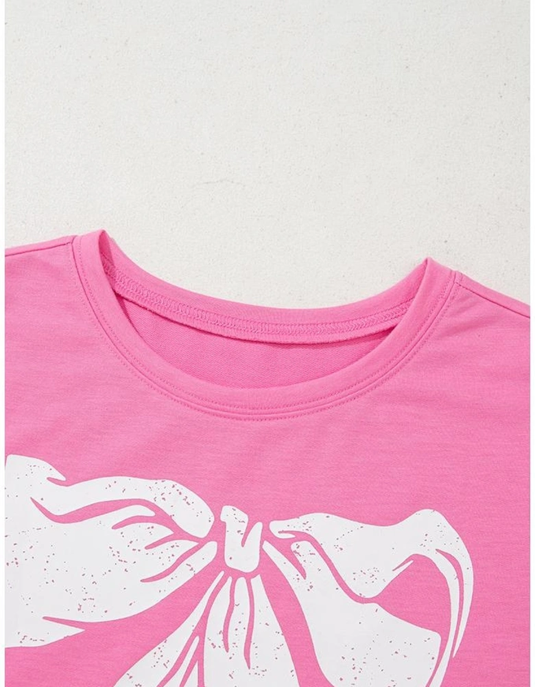 Sachet Pink Bow Print Boxy Fit Tank Top