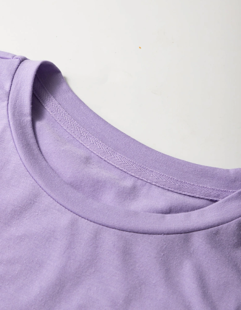 Wisteria Casual Plain Crew Neck Tee