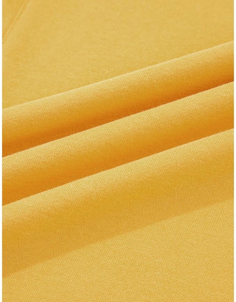 Citrus Pleated Balloon Sleeve Pullover Solid Sweatshirt