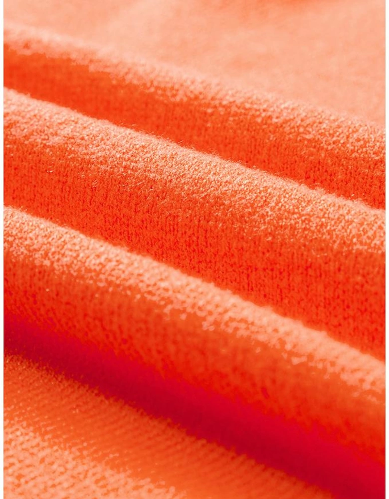 Carrot Contrast Flutter Sleeves Knitted Sweater T Shirt