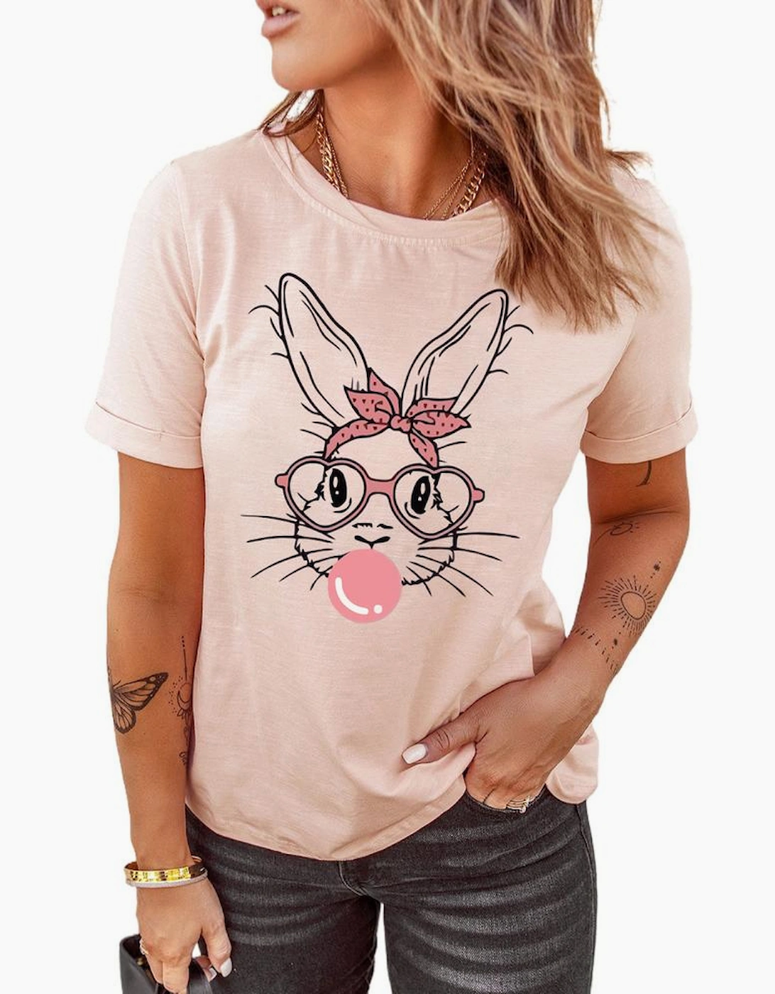 Azura Exchange Bunny Graphic Print Easter Fashion Tee