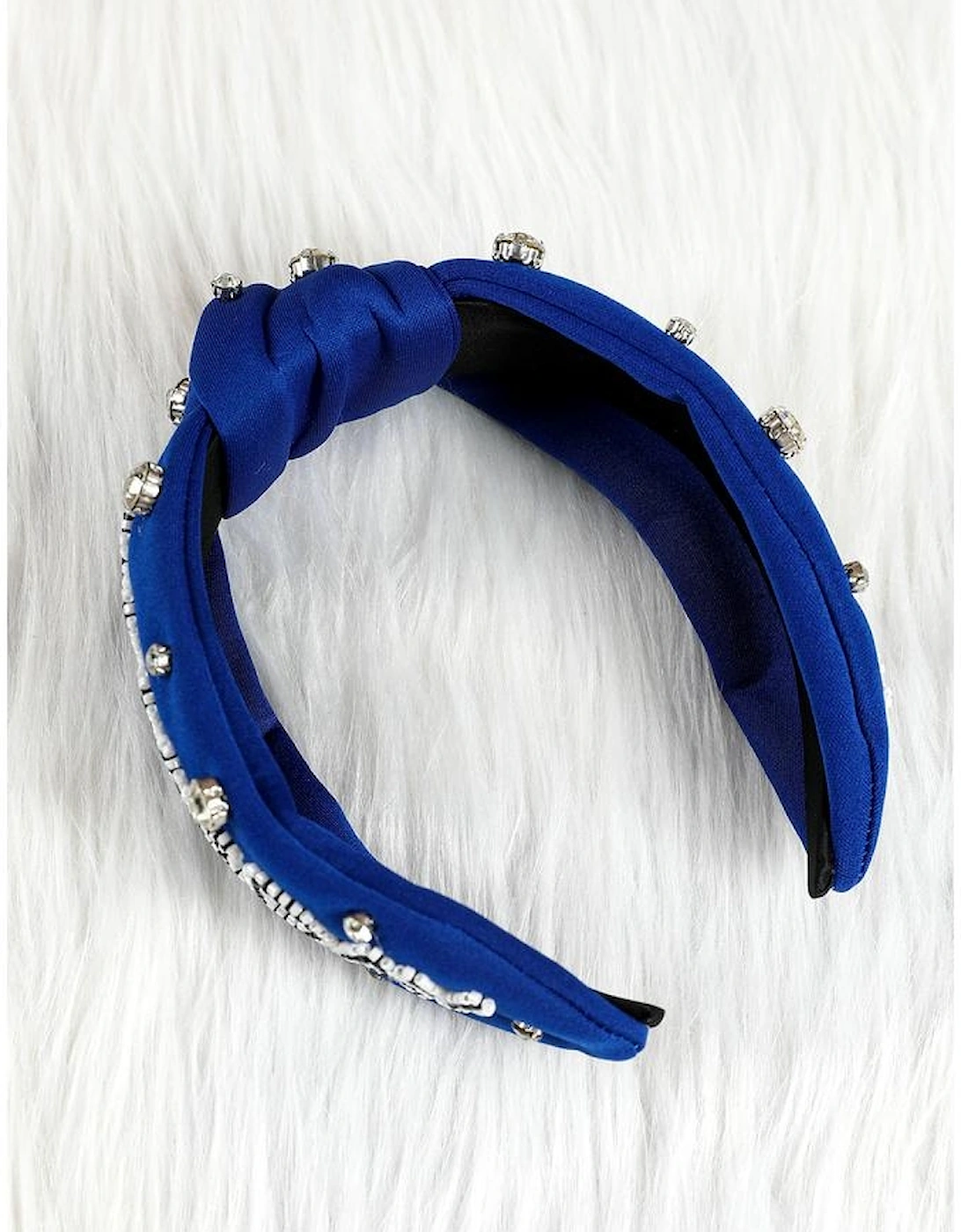 Dark Blue GAME DAY Rugby Football Season Diamond Knotted Headband, 7 of 6