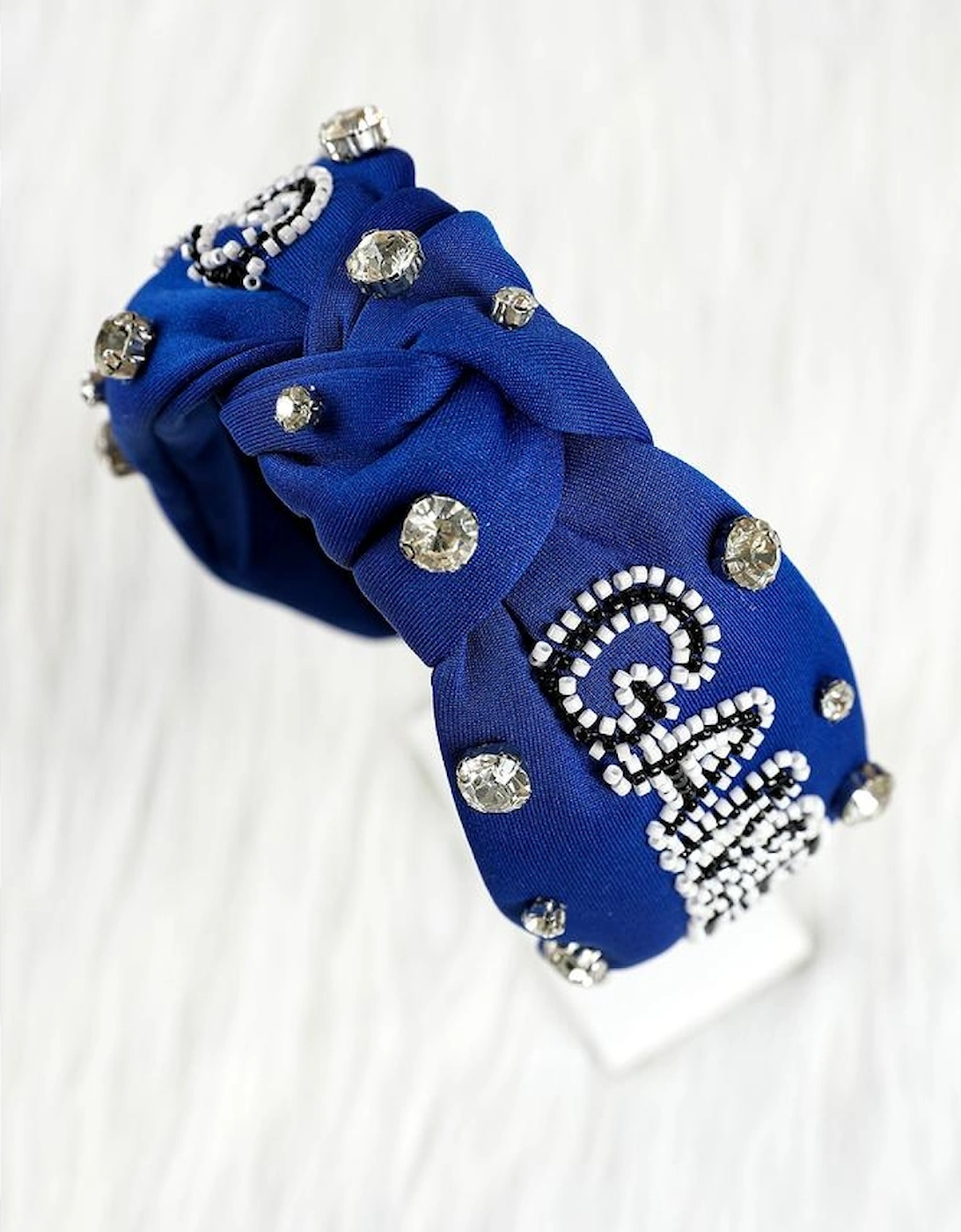 Dark Blue GAME DAY Rugby Football Season Diamond Knotted Headband