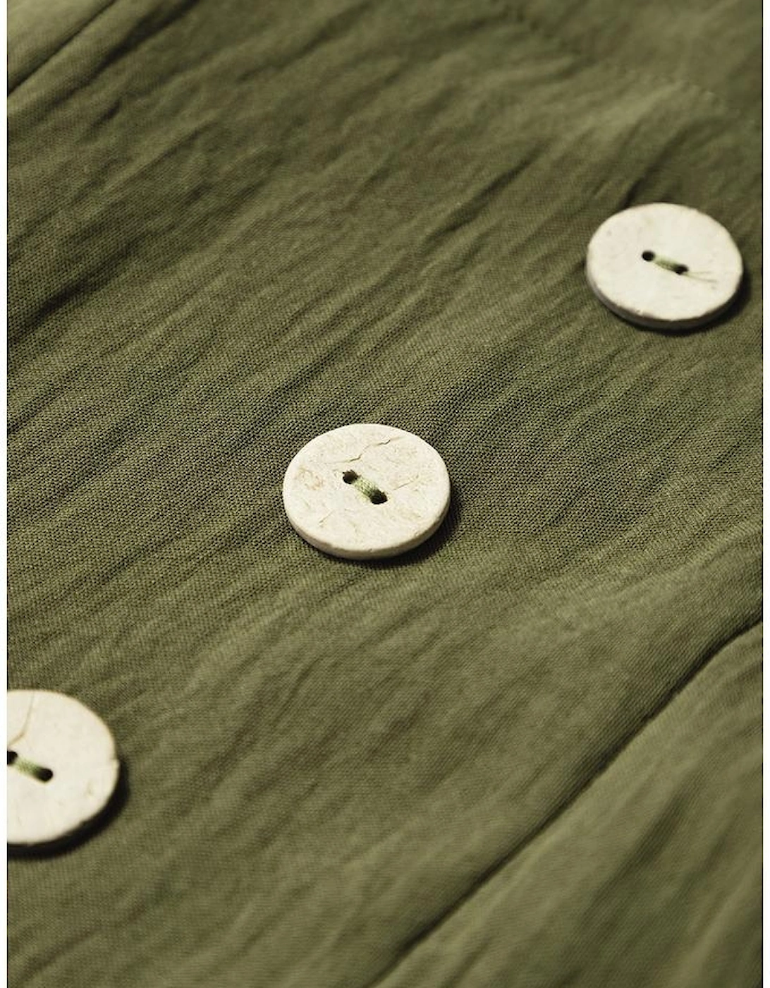 Jungle Green Solid Color Buttoned Straight Leg Overall