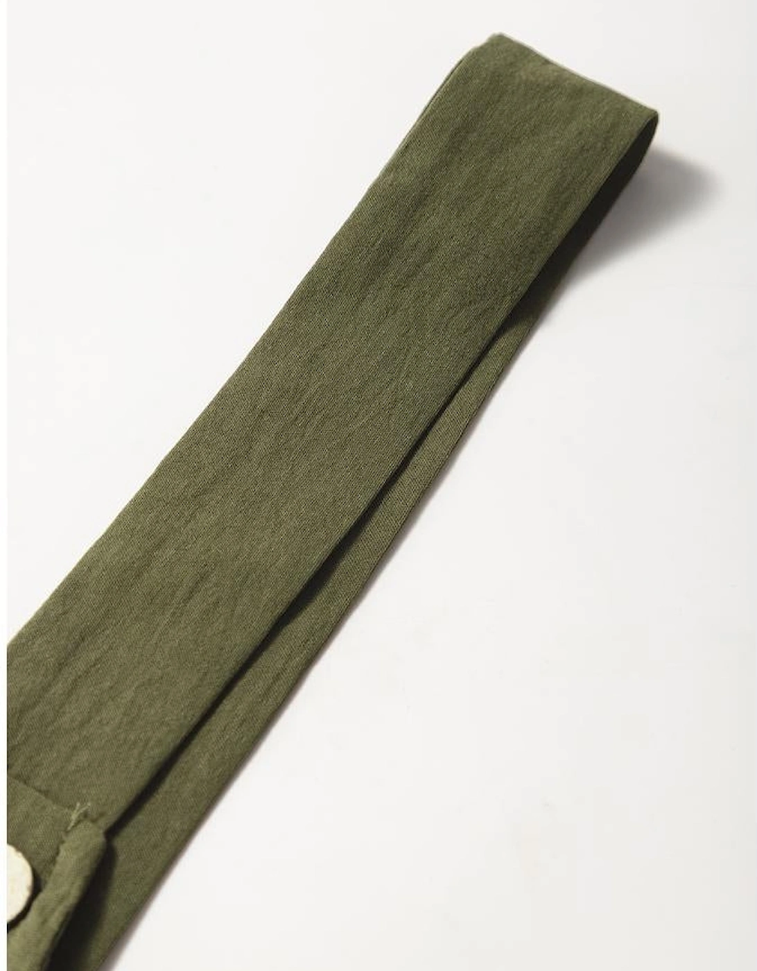 Jungle Green Solid Color Buttoned Straight Leg Overall