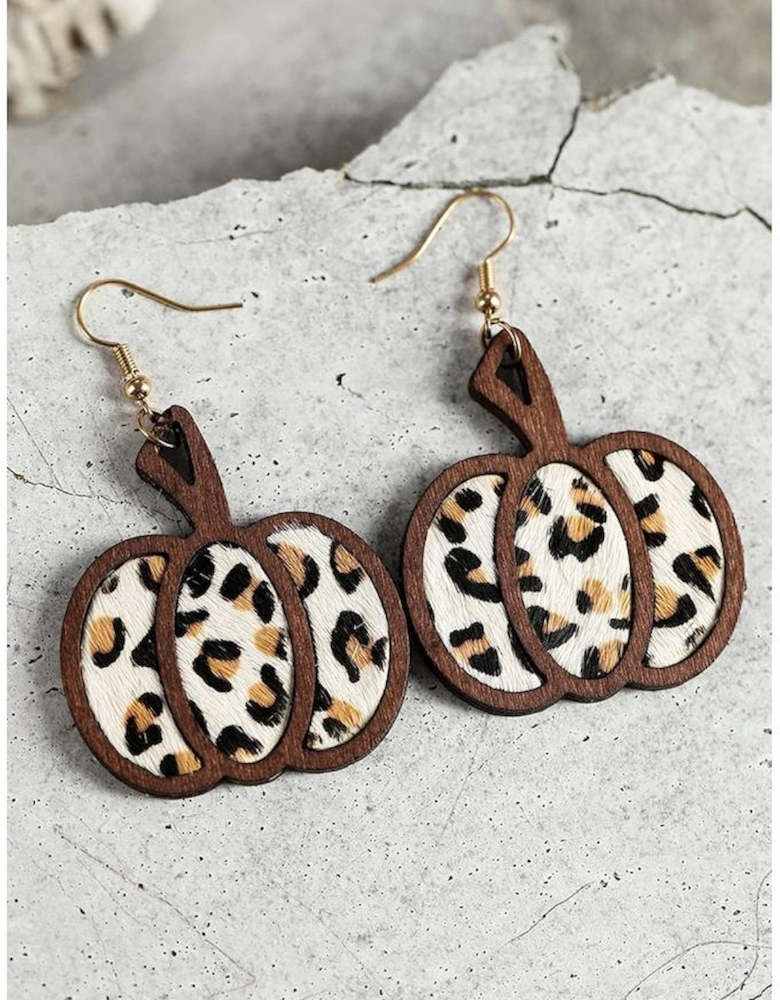 Multicolour Animal Print Pumpkin Shape Drop Earrings