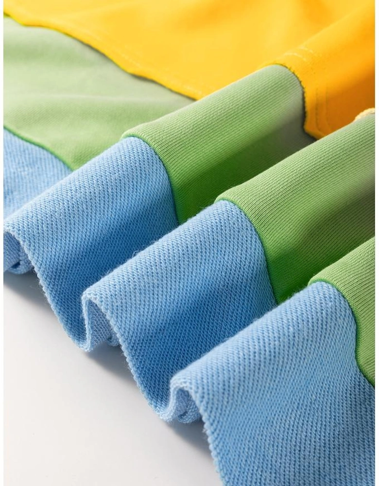 Light Blue Color Block Exposed Seam Patchwork Plus Size T Shirt