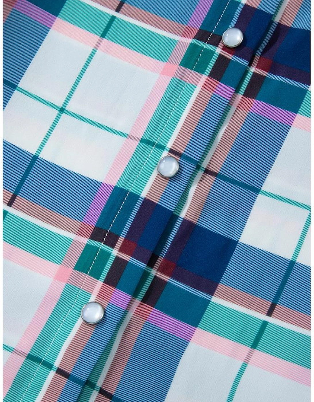 Blue Plaid Print Shirt and Shorts 2Pcs Lounge Set