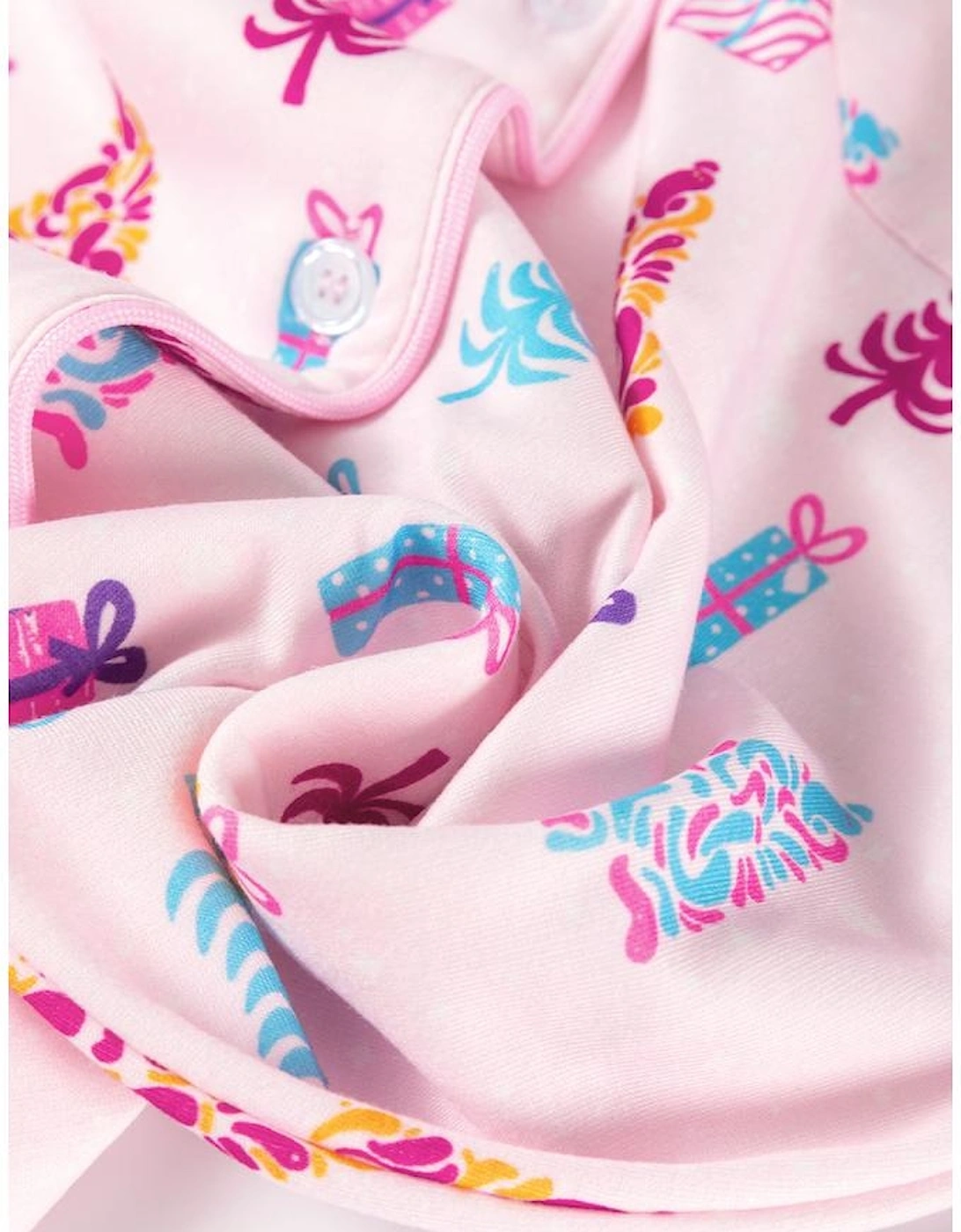 Pink Christmas Twinkle Tree Print Shirt Sleep Dress