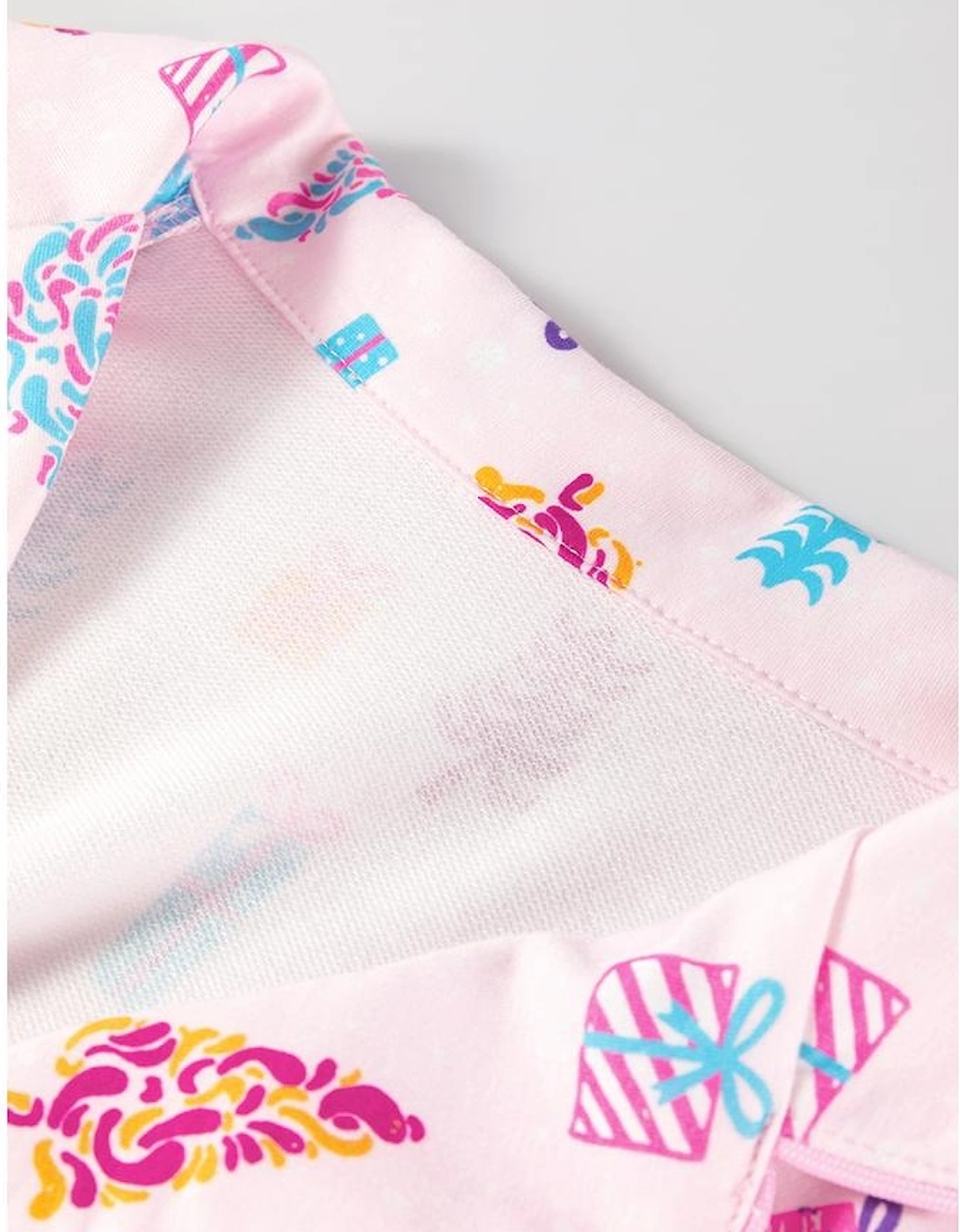 Pink Christmas Twinkle Tree Print Shirt Sleep Dress