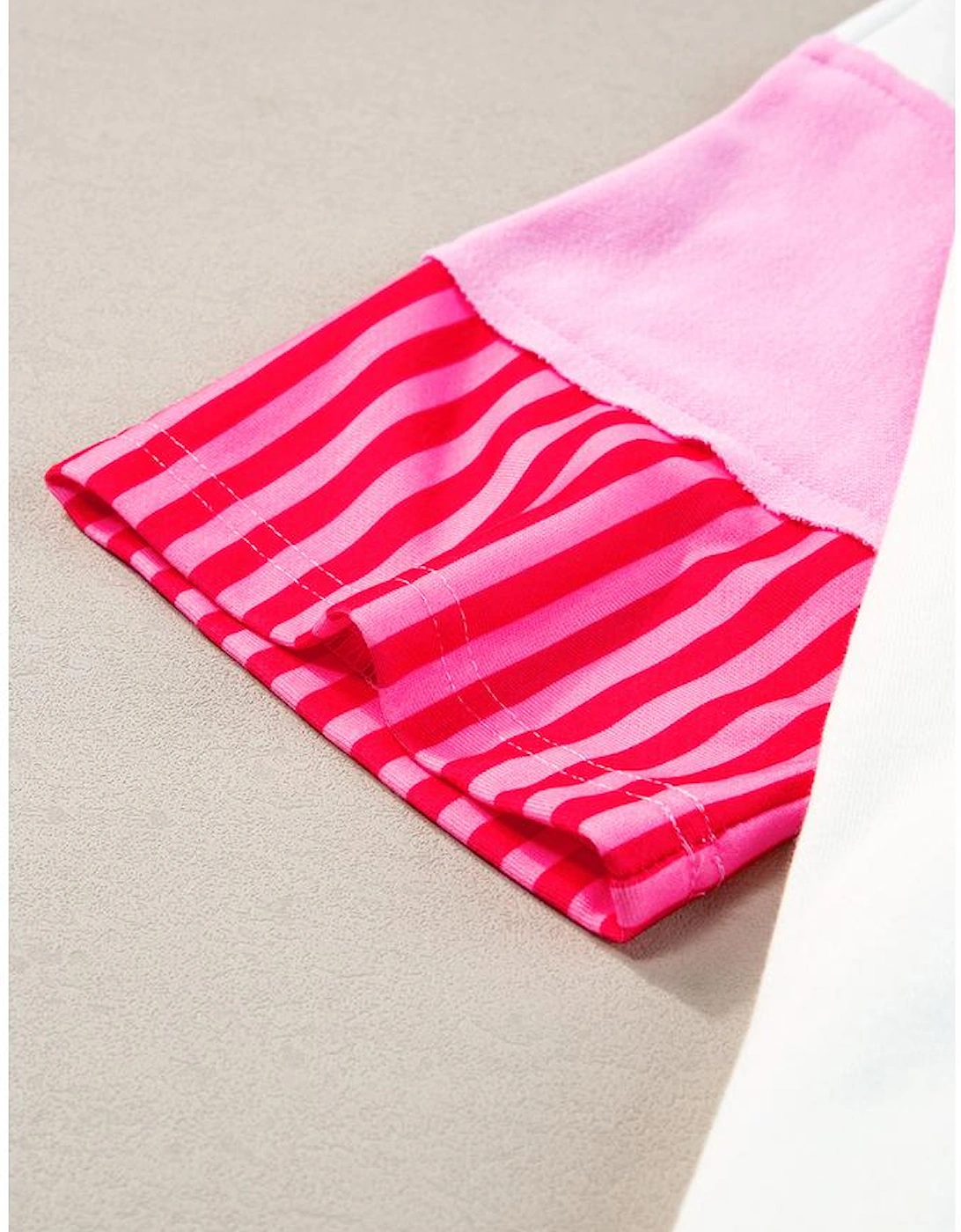 White Stripe Colorblock Patchwork Short Sleeve T Shirt Dress