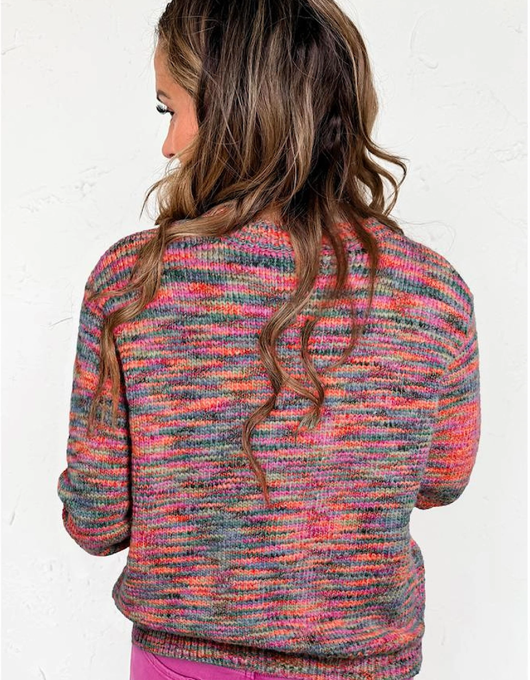 Purple Space Dye Yarn Crew Neck Sweater, 11 of 10