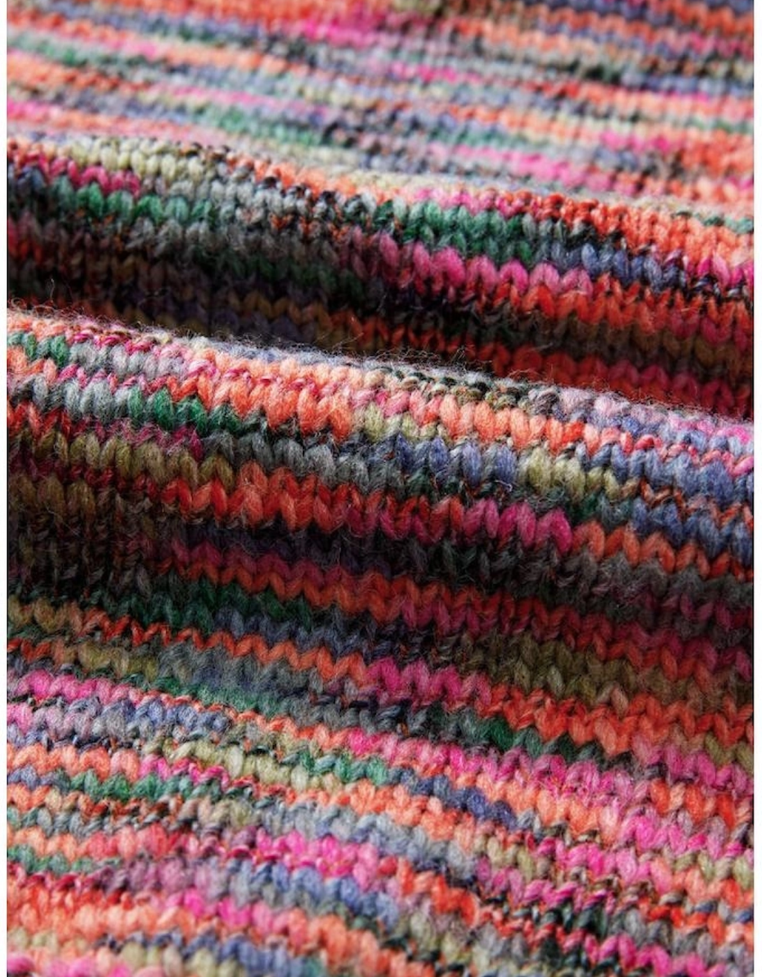 Purple Space Dye Yarn Crew Neck Sweater