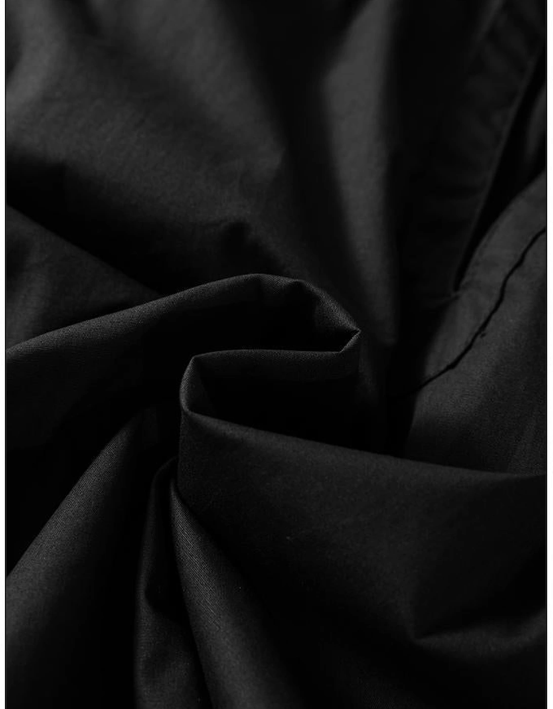 Black Ruffled Puff Short Sleeve Loose Blouse