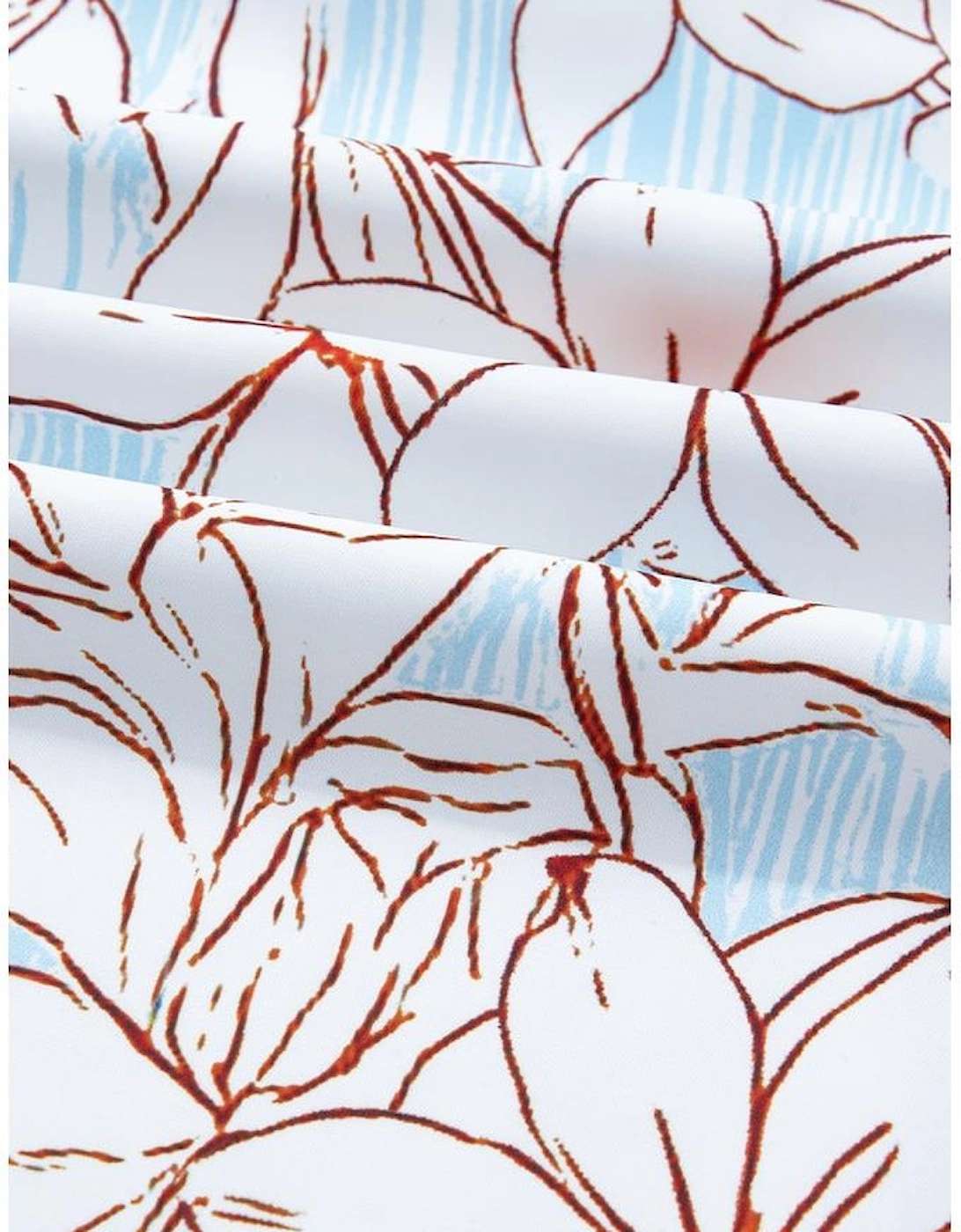 Brown Floral Print Tie Neck 3/4 Sleeve Mini Dress