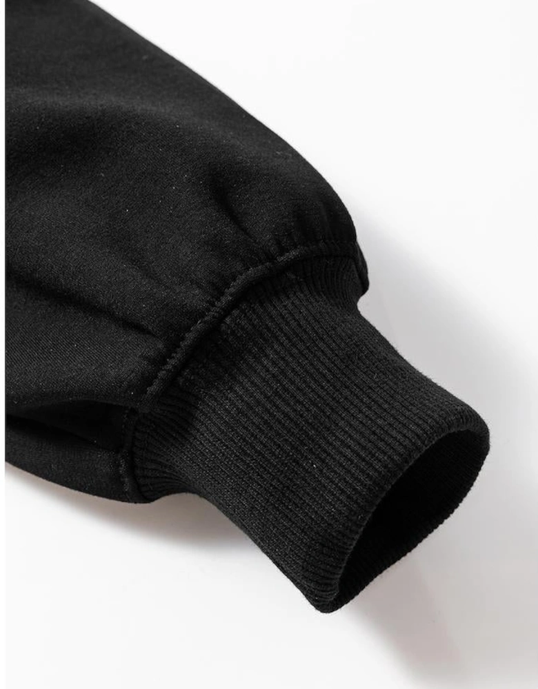 Black V Neck Cropped Seamed High Waist Sports Wear