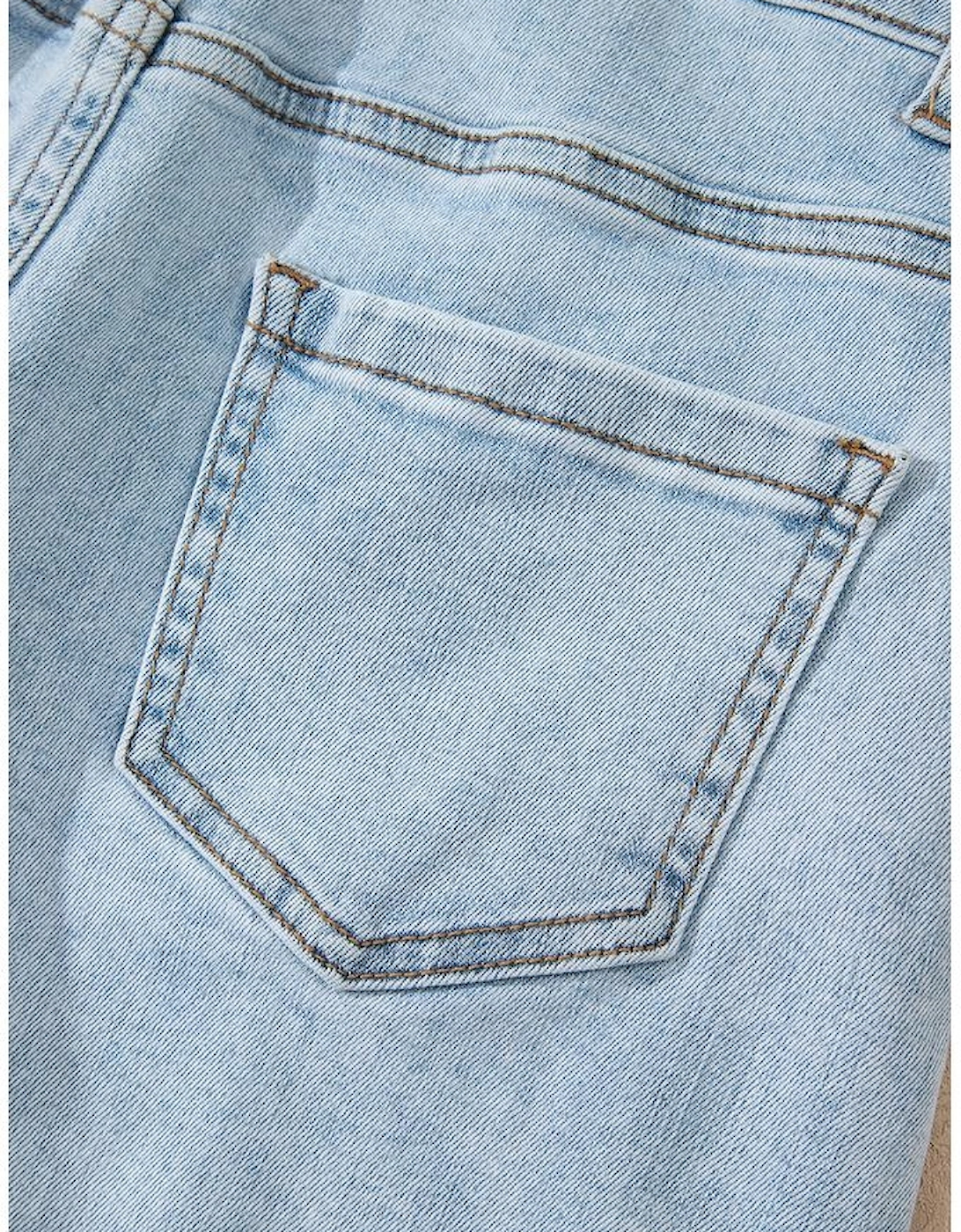 Beau Blue High Rise Distressed Raw Hem Denim Shorts