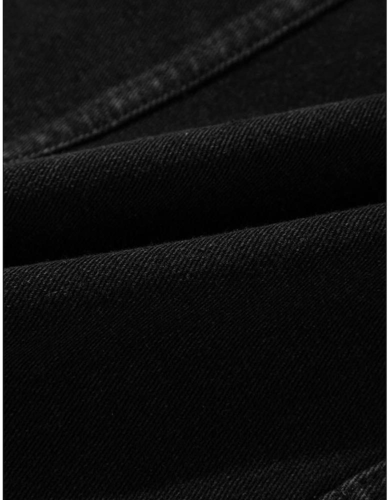 Black Side Pockets Lapel Collar Denim Jacket