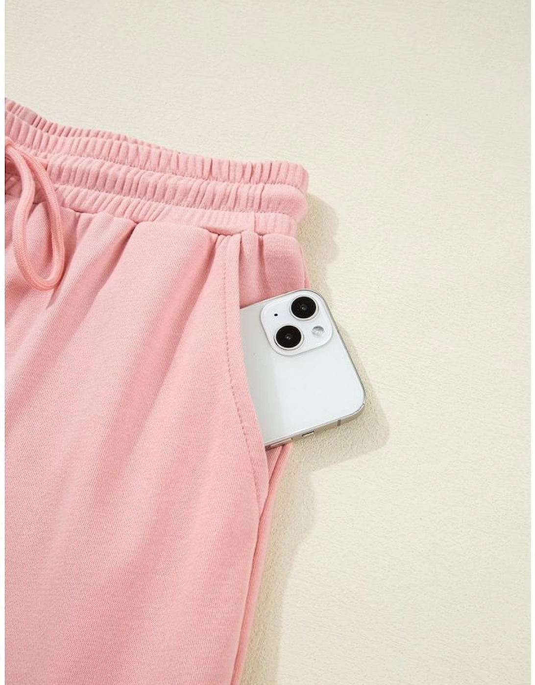 Apricot Pink Half Sleeve T-Shirt & Cargo Sweatpants Set