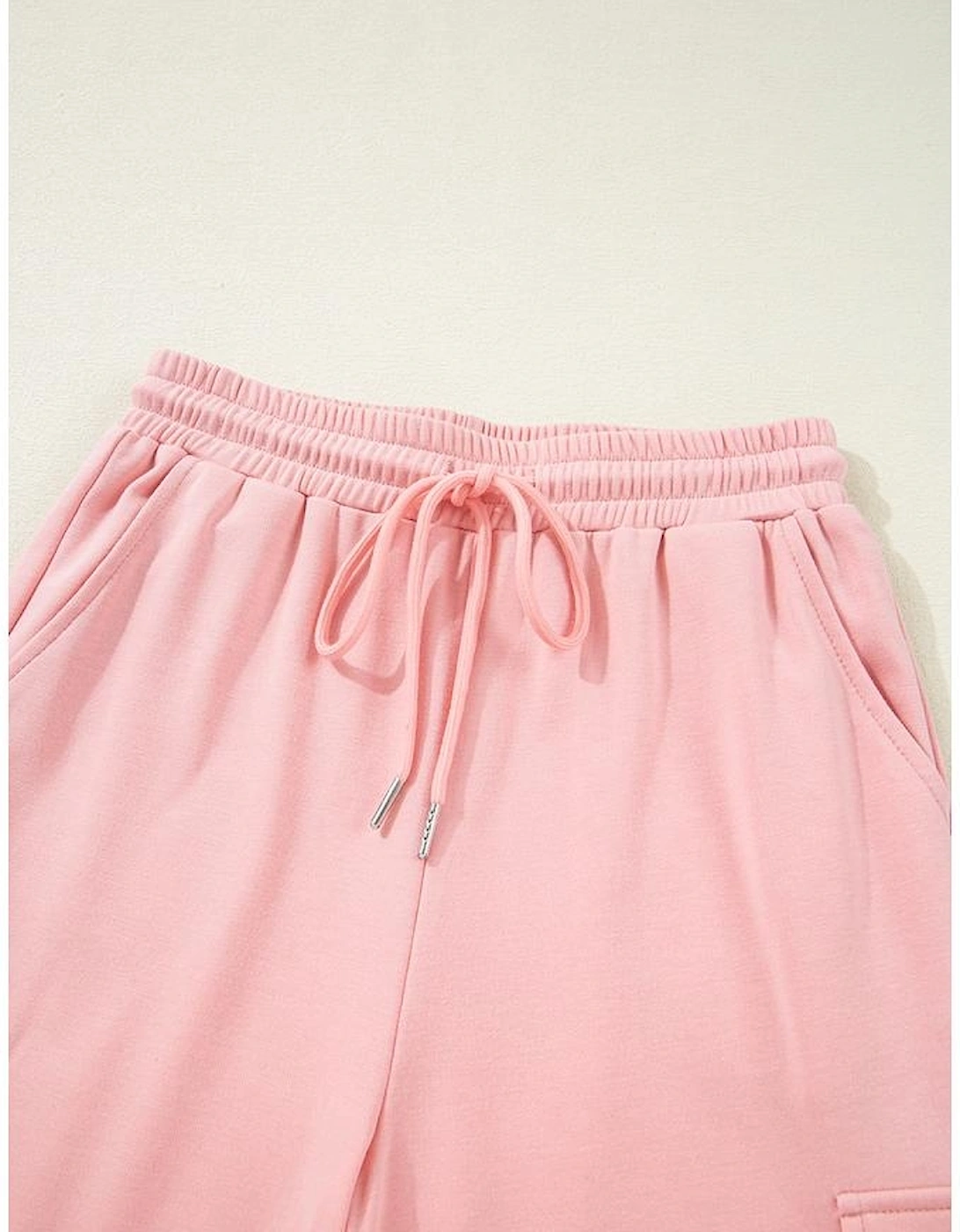 Apricot Pink Half Sleeve T-Shirt & Cargo Sweatpants Set