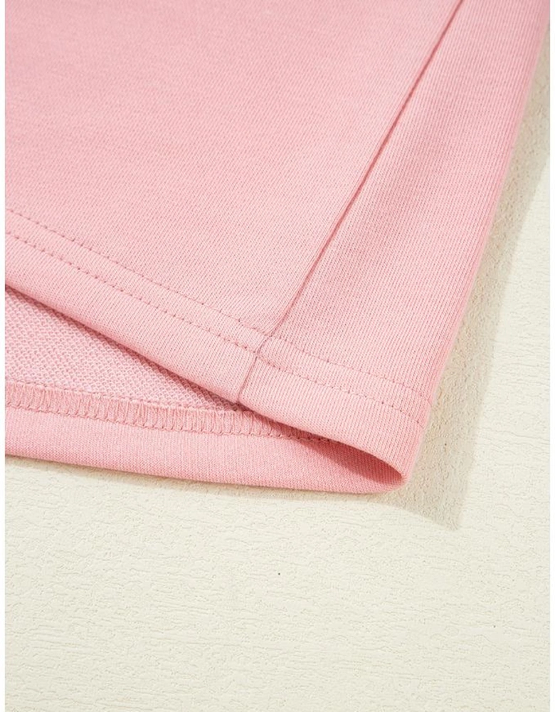 Apricot Pink Half Sleeve T-Shirt & Cargo Sweatpants Set