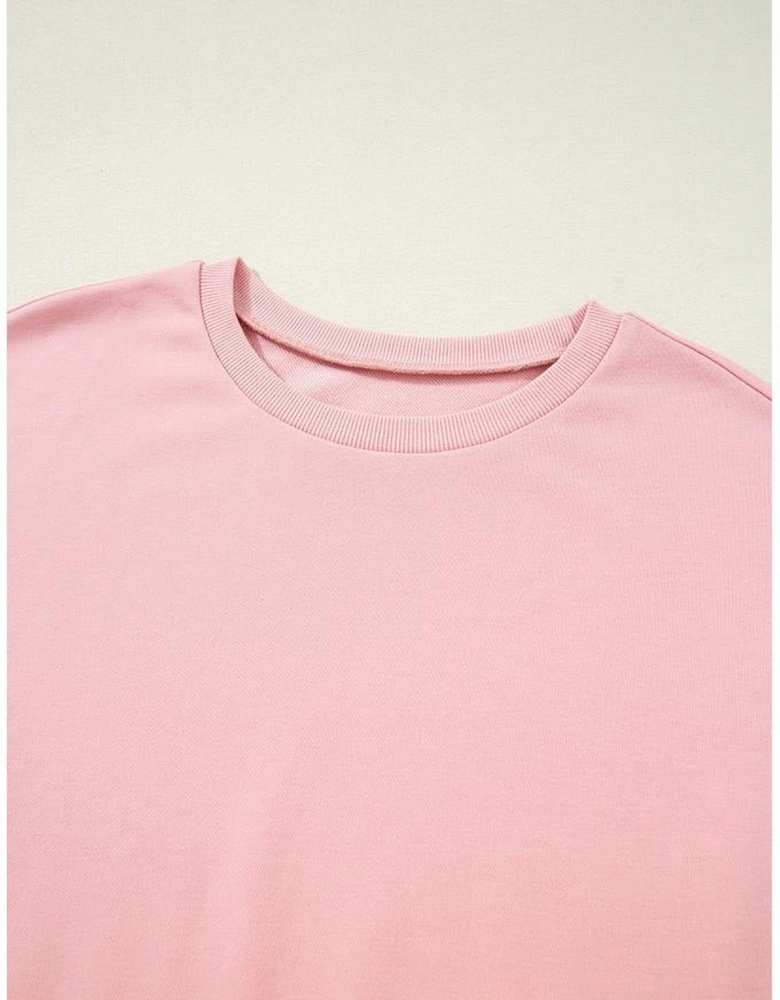 Apricot Pink Half Sleeve T-Shirt & Cargo Sweatpants Set