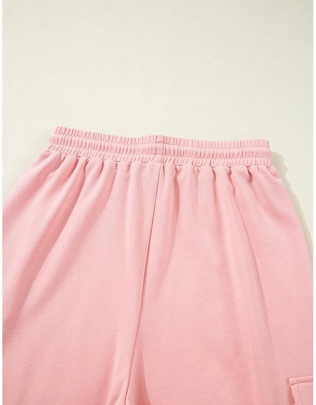 Apricot Pink Half Sleeve T-Shirt & Cargo Sweatpants Set