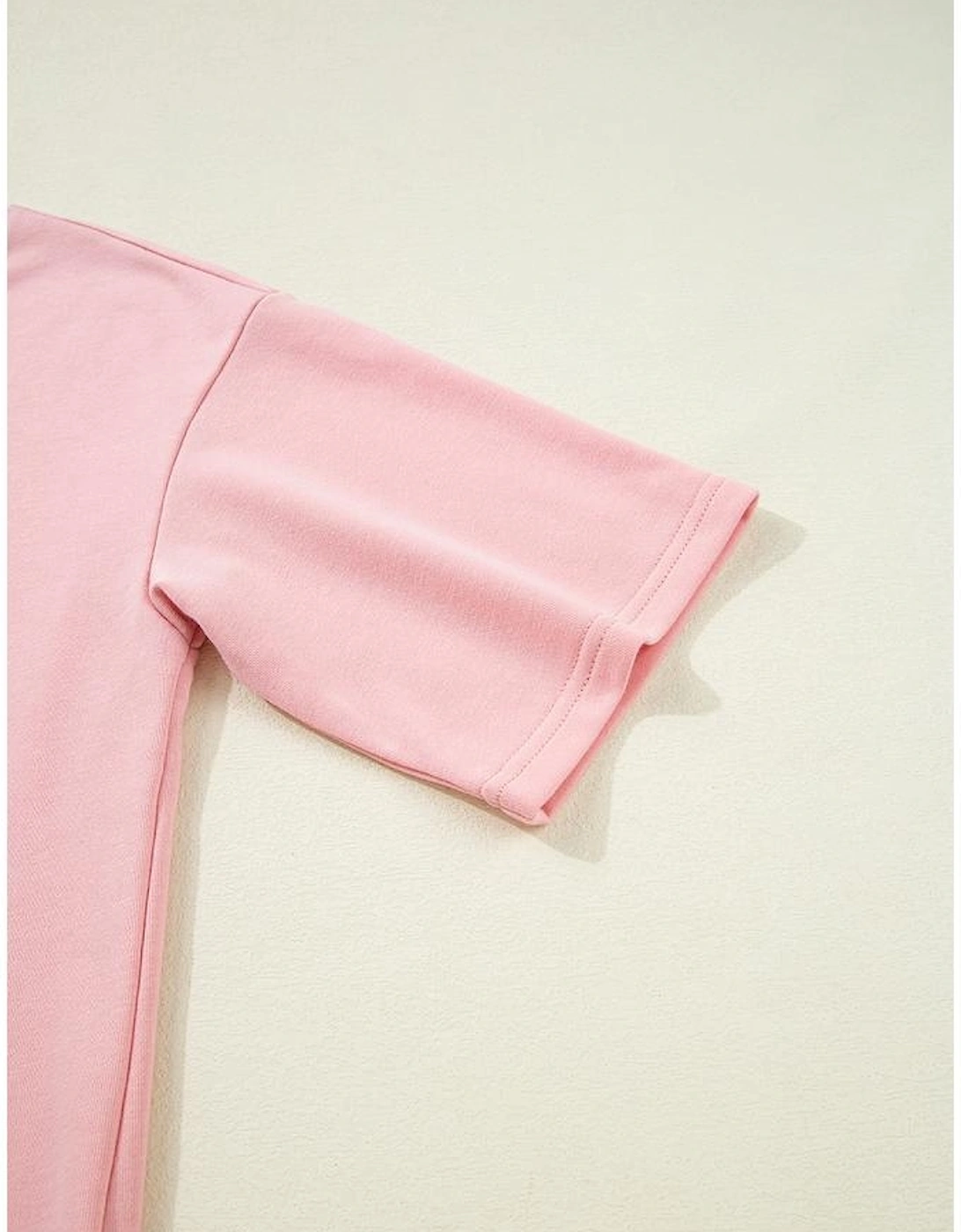 Apricot Pink Half Sleeve T-Shirt & Cargo Sweatpants Set