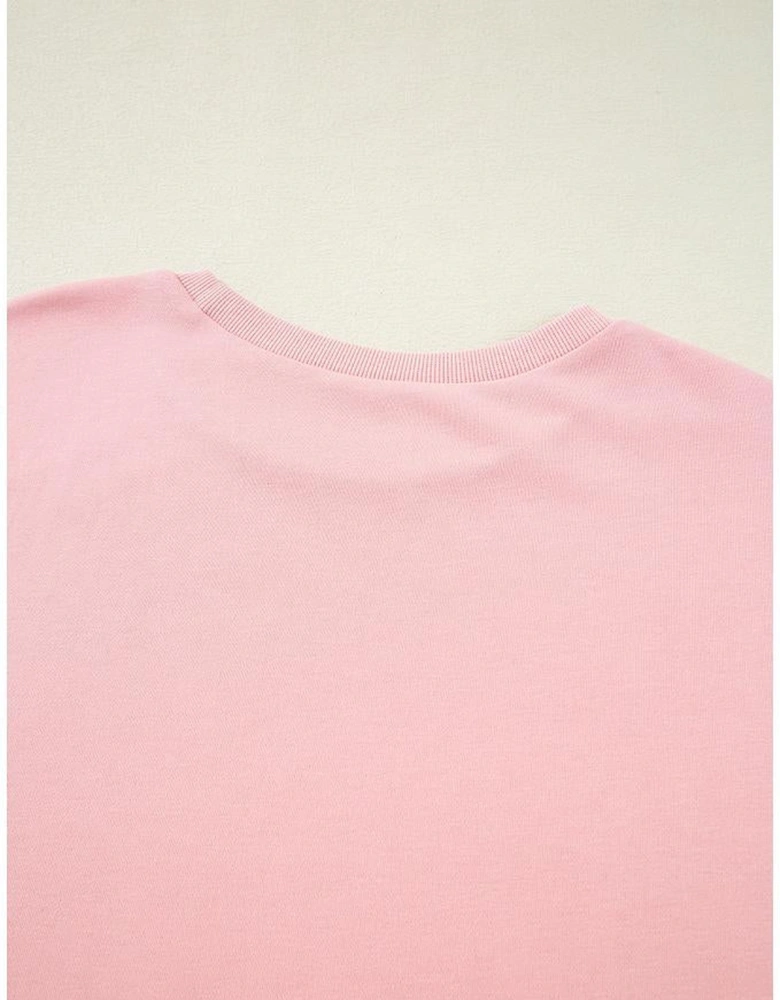 Apricot Pink Half Sleeve T-Shirt & Cargo Sweatpants Set