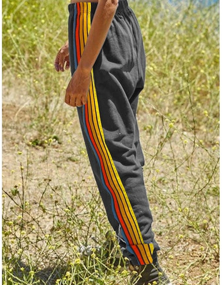 Dark Grey Counting Rainbows High Waist Sweatpants