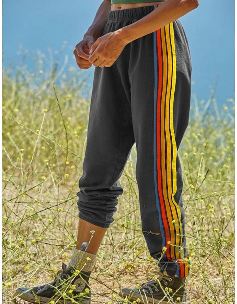 Dark Grey Counting Rainbows High Waist Sweatpants